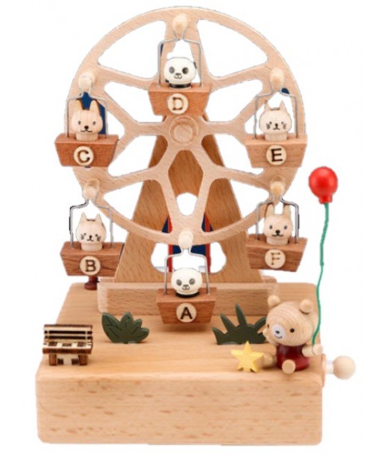 小熊動物摩天輪 木質音樂盒 MUSIC BOX